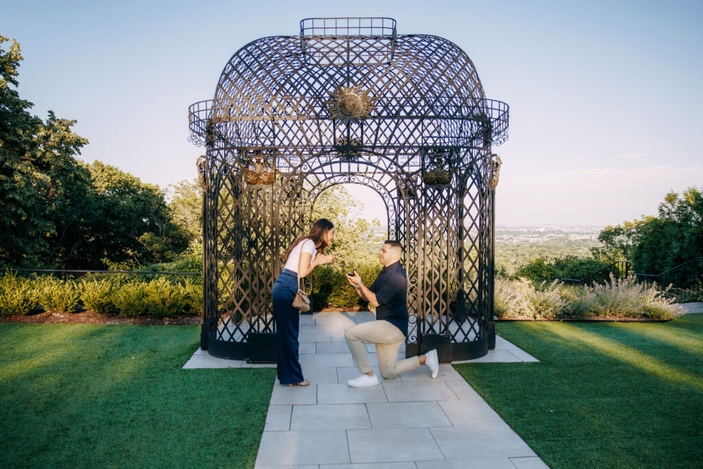 Brandon's proposal | Secret-Proposal-Engagement-NYC-Central-Park-Bethesda-Terrace-Brooklyn-Rooftop